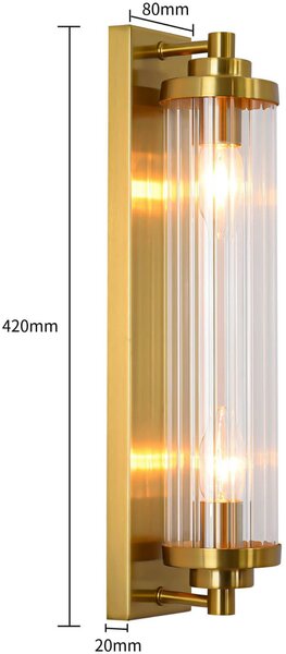 Light Prestige Lorenzo lampă de perete 2x40 W transparent-auriu LP-2960/1WGD