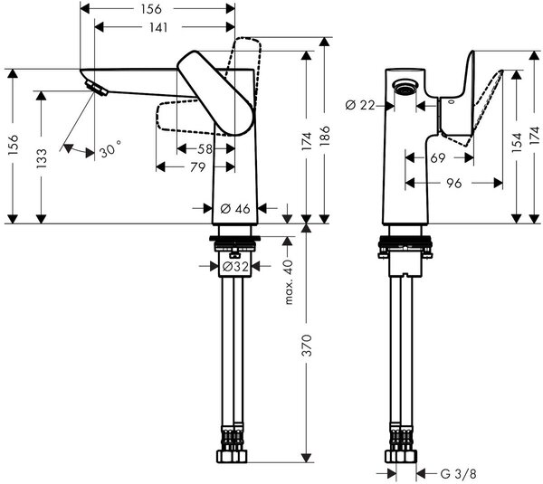 Hansgrohe Talis E baterie lavoar stativ crom 71755000