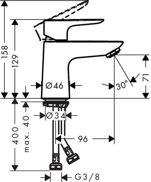 Hansgrohe Talis E baterie lavoar stativ crom 71701000