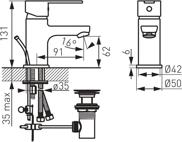 Ferro Savio baterie lavoar stativ crom BSV2