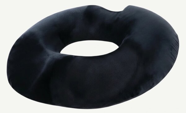 Perna ortopedica sezut antihemoroizi tip colac, memory foam, Negru