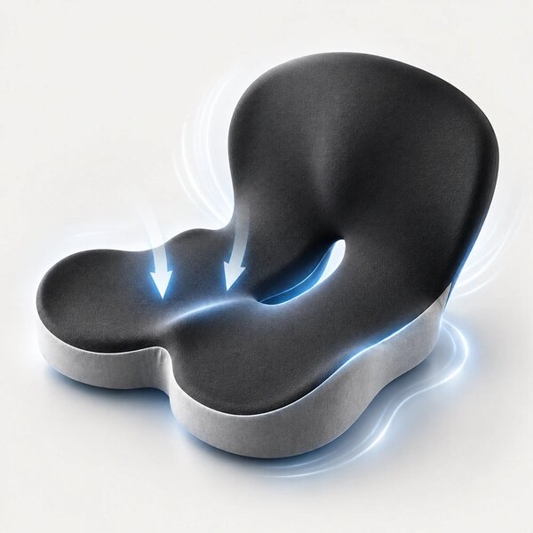 Perna ortopedica 2-in-1 sezut + suport lombar, forma L, memory foam, G