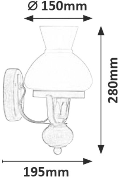 Rabalux Petronel lampă de perete 1x60 W negru 7077