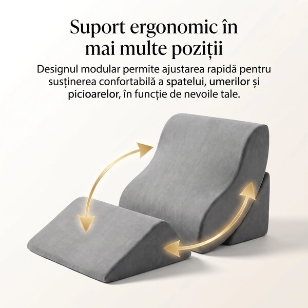 Perna ortopedica set 3 piese memory foam recuperare gravitate zero, Gr