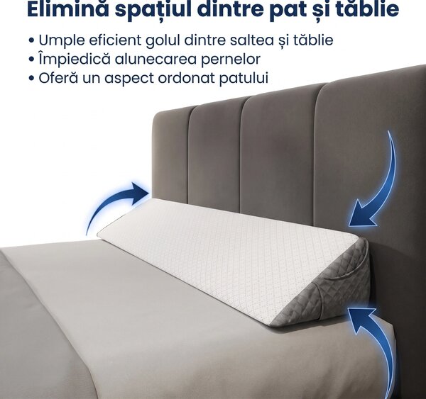 Perna triunghiulara umplere gol tablie pat catifea jacquard, Alb