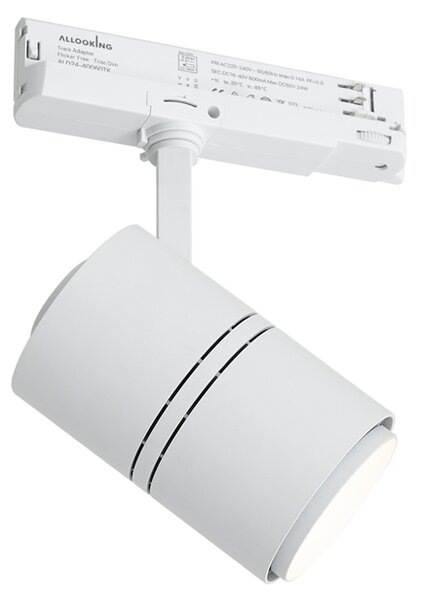 Spot modern alb pentru șină trifazată, inclusiv LED - Riglă trifazată