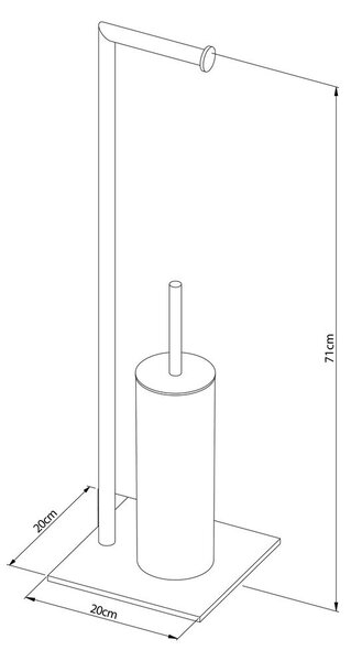 Sealskin Tube suport cu perie wc negru 800200