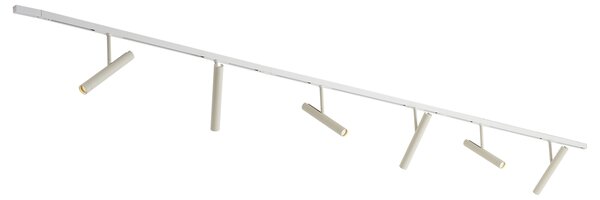 Sistem de iluminat pe șină modern alb cu 6 spoturi bej monofazate - Slimline Avery