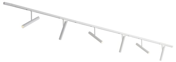Sistem de iluminat pe șină modern alb cu 6 spoturi albe monofazate - Slimline Avery