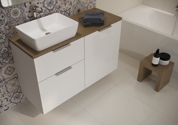 Cersanit City lavoar 60.5x36 cm dreptunghiular de blat alb luciu K35-047