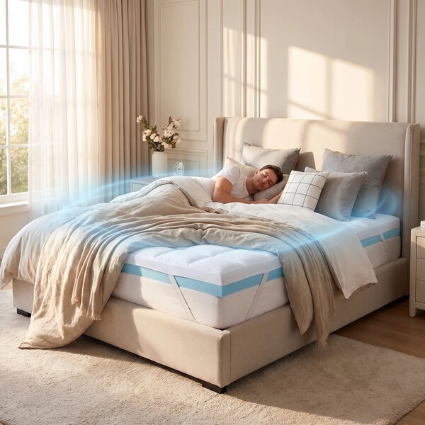 Topper saltea memory foam cu gel ELEMUSE
