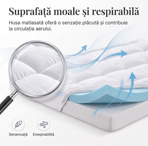 Topper saltea memory foam cu gel ELEMUSE