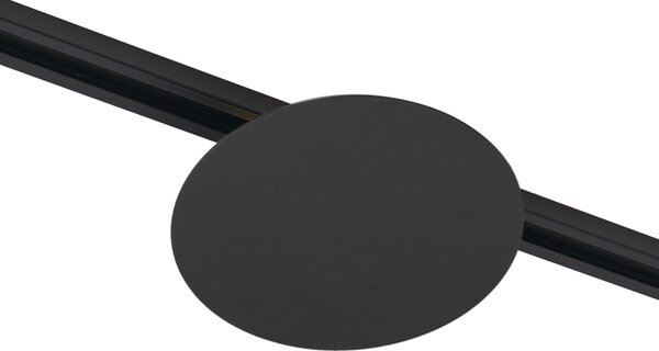Plafonieră modernă neagră pentru sistem de șină monofazat cu 2 lumini - Iconic Pulley