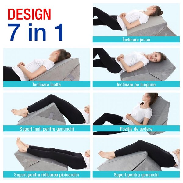 RESIGILAT Perna multifunctionala 7-in-1 memory foam pliabila, cap/spat
