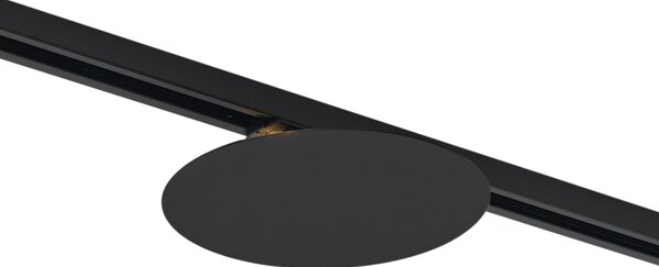 Plafonieră modernă neagră pentru sistem de șină monofazat cu 2 lumini - Iconic Pulley