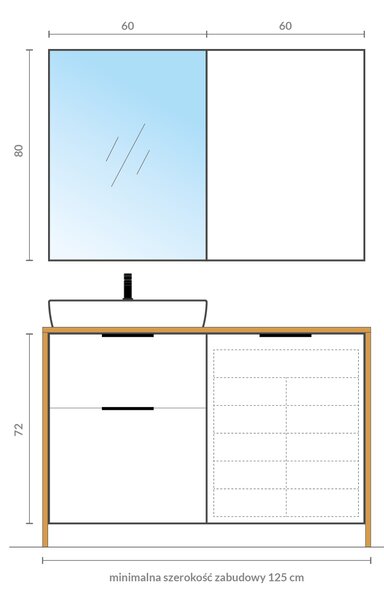 Cersanit City dulap 59.4x13.8x80 cm laterala pe perete alb S584-021-DSM