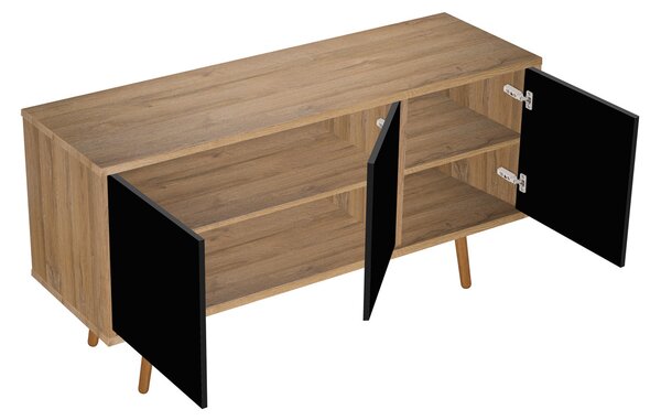 Oltens Hedvig dulap 140x45x49.7 cm sub chiuveta pe perete negru-stejar 60205360