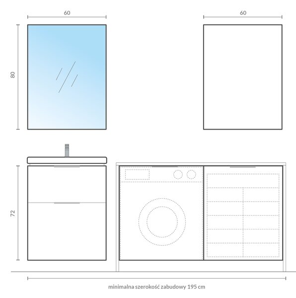 Cersanit City lavoar cu dulap 60 cm alb S801-422