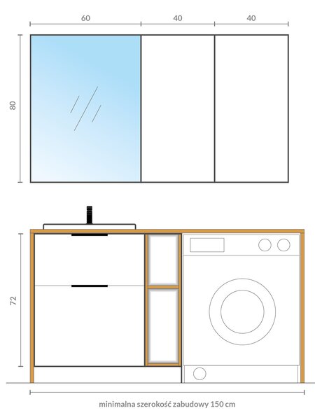 Cersanit City dulap 40x13.8x80 cm laterala pe perete alb S584-020-DSM