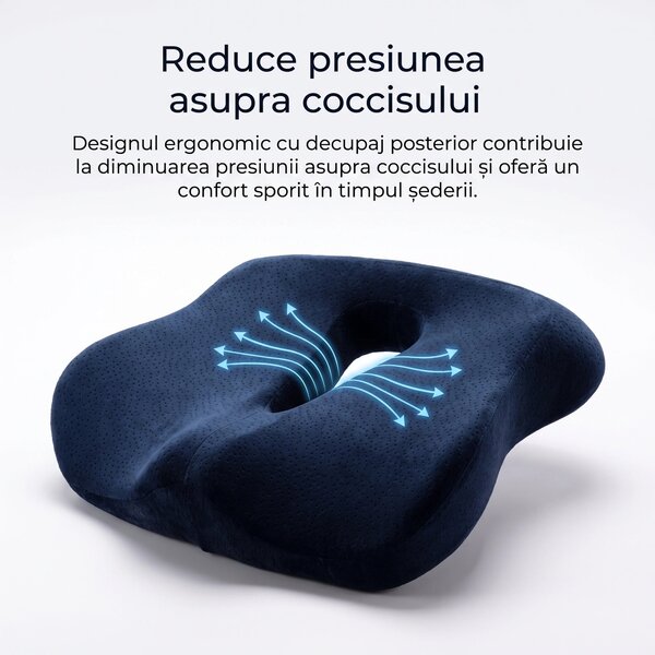 Perna ortopedica sezut memory foam decupaj prostata/hemoroizi/coccis