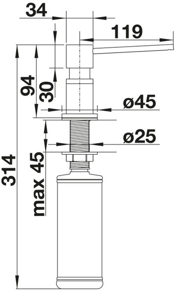 Blanco Lato dozator de lichid auriu 526699