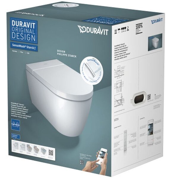Duravit SensoWash toaletă cu spălare agăţat fără margine alb 650001012004310