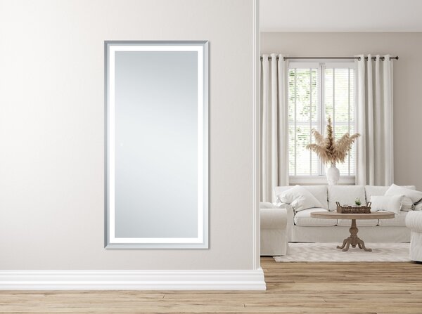 Venti Willa oglindă 120x60 cm dreptunghiular cu iluminare argint 5907722357984