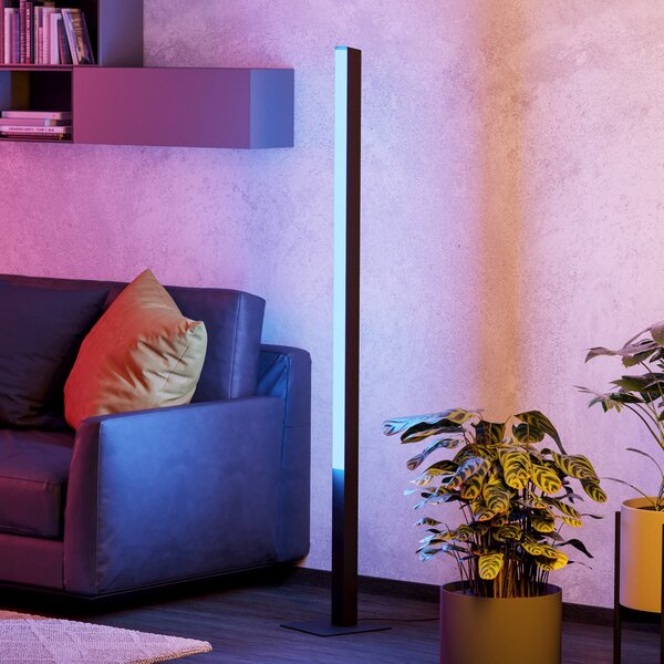 EGLO connect Simolaris-Z lampă de podea LED, reglabil, Negru, Camera de zi / sufragerie, Metal, Modern