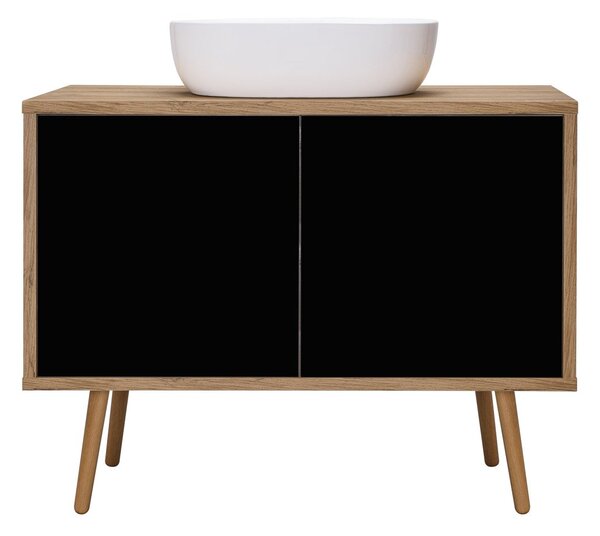Oltens Hedvig dulap 95x45x49.7 cm sub chiuveta pe perete negru-stejar 60204360