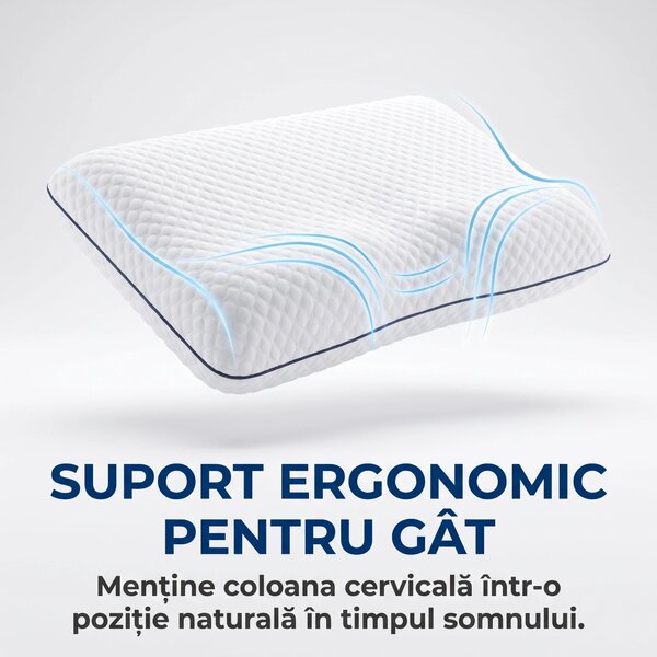 Perna ortopedica cervicala memory foam cu gel si ventilatie AERO-SAN G