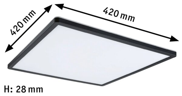 Paulmann 71016 - Panou LED ATRIA 22W 230V 4000K negru, reglabil