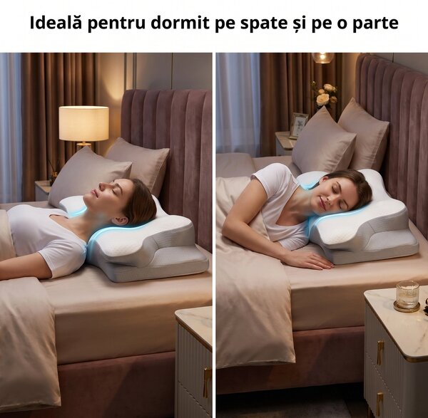 RESIGILAT- Perna ortopedica cervicala contur, spuma cu memorie, doua i