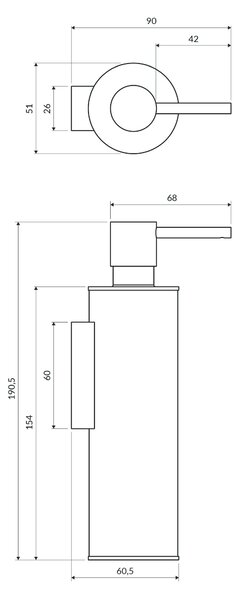 Omnires Modern Project dozator săpun 150 ml || MP60721CPB
