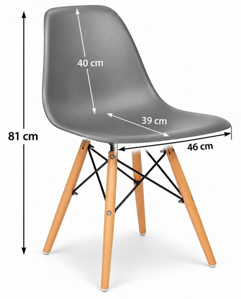 Scaun bucatarie si dining, stil nordic, gri, picioare din lemn natur, structura metalica, maxim 120 kg