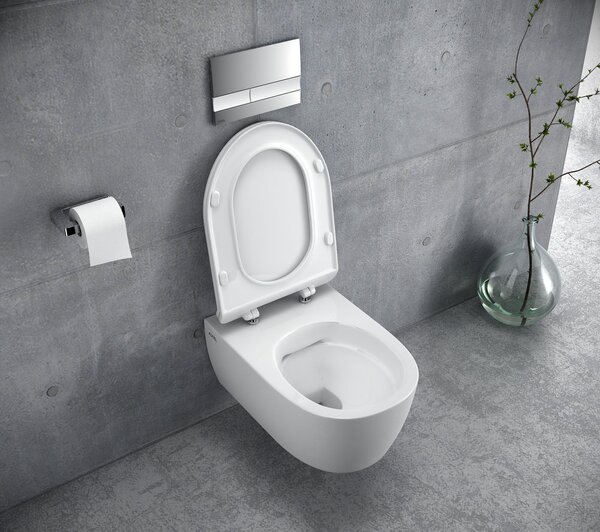 Excellent Doto vas wc cu capac soft-close agăţat fără margine alb CEEX.1404.545.WH