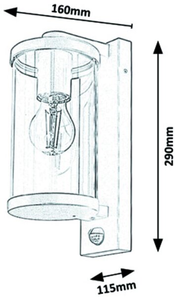 Rabalux Silistra aplica exterior 1x60 W transparent-antracit 7892