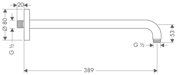 Hansgrohe braț de perete crom 27413000