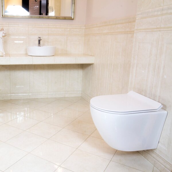 LaVita Sofi Slim vas wc cu capac soft-close agăţat fără margine alb lucios 5908211401461