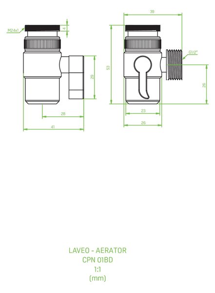 Laveo Fen set cap de bideu perete crom NAF01PD