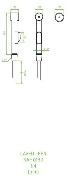 Laveo Fen set cap de bideu perete crom NAF01PD