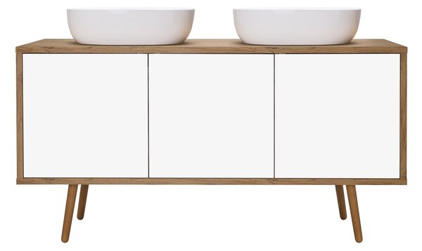 Oltens Hedvig dulap 140x45x49.7 cm sub chiuveta pe perete alb-stejar 60205060