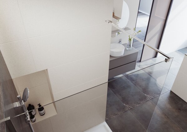 Cersanit Mille perete cabină de duș walk-in 100 cm crom luciu/sticla transparentă S161-001