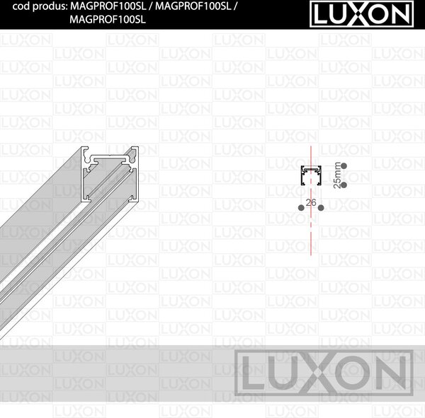 Sina magnetica SLIM pentru MONTAJ APARENT LUXON
