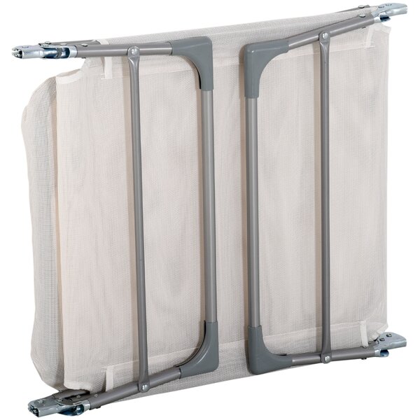 Outsunny Șezlong Pliabil cu Spătar Reglabil pe 5 Nivele și Pernă, Șezlong de Grădină cu Material Texteline, pentru Plajă, Piscină, Grădină, 182x56x28 cm, Crem | Aosom Romania