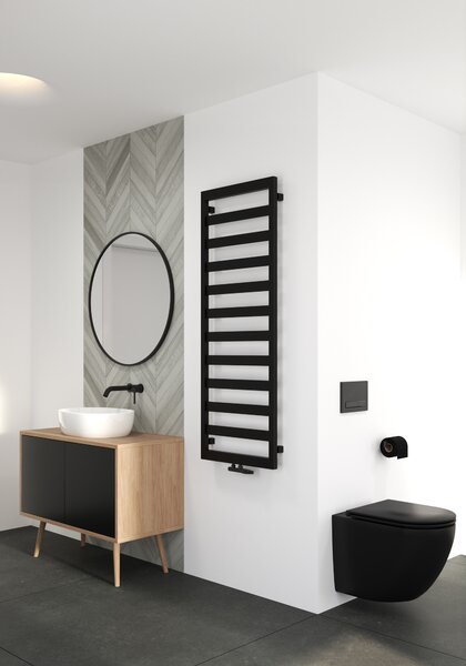 Oltens Benk calorifer de baie scară 139x50 cm negru mat 55006300