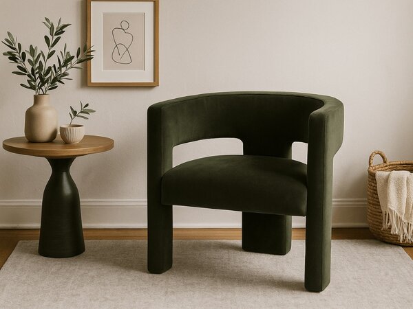 Fotoliu design verde închis ALPAH B VELVET