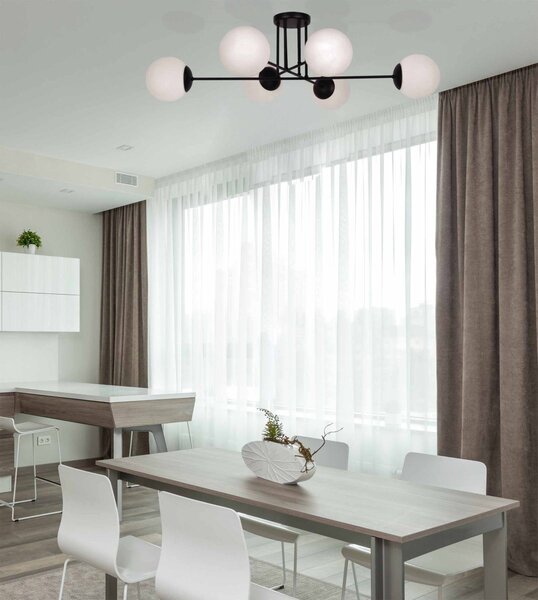 Kaja Savoy lampă de tavan 6x40 W alb-negru K-4925