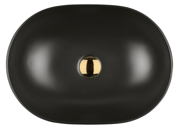 Oltens Hamnes lavoar 49.5x35.5 cm ovale de blat negru mat 40319300
