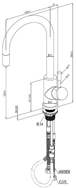 Villeroy & Boch Umbrella baterie bucătărie pe picior aur/aur vechi 92540003