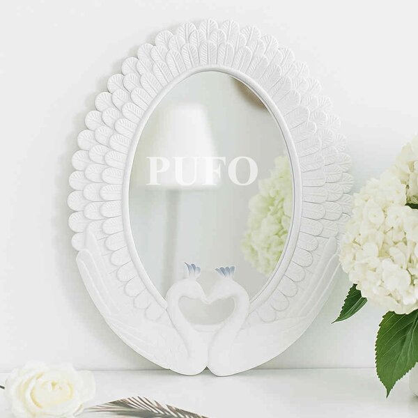 Oglinda Decorativă Elegantă Pufo Love, 40 cm, Albă - Lebede, Nuntă & Evenimente